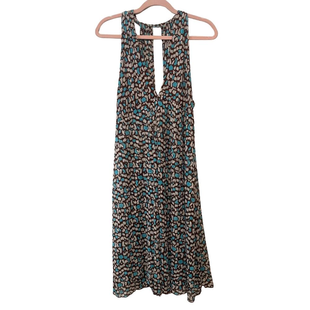 Vintage‎ Diane Von Furstenberg Dress Womens Size 10 Blue Mini Polka Dot Babydoll